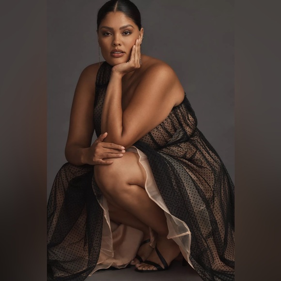 Anthropologie Tulle Dot Maxi Dress - Picture 8 of 16